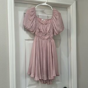 Pink flowy boho dress